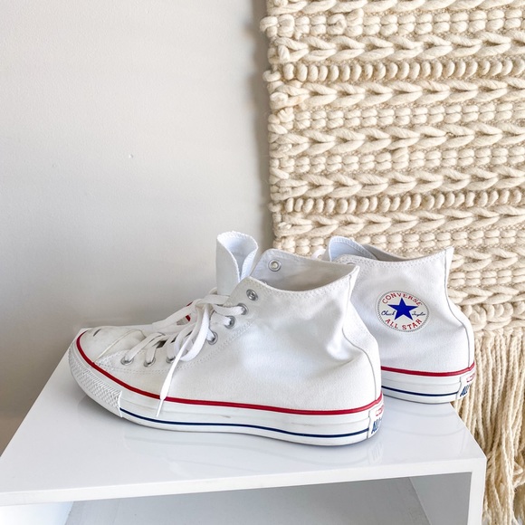 Converse high top white sneakers men’s size 12